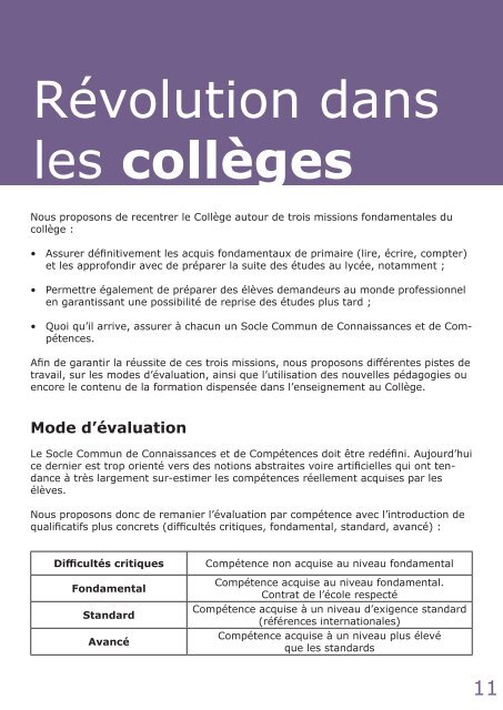 Education enseignement nouveau depart ?