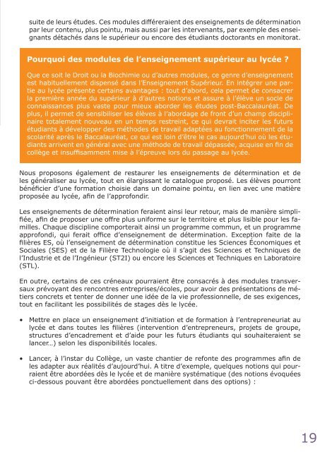 Education enseignement nouveau depart ?