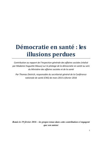 Démocratie en santé  les illusions perdues