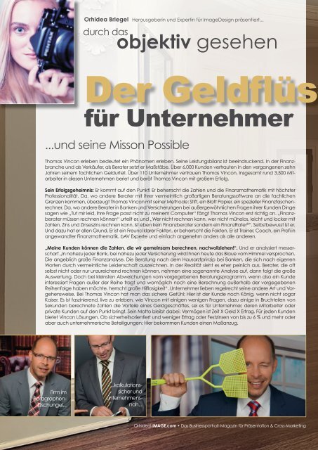 Thomas Vincon Sonderdruck der Extrastory aus Orhideal IMAGE Magazin März 2016