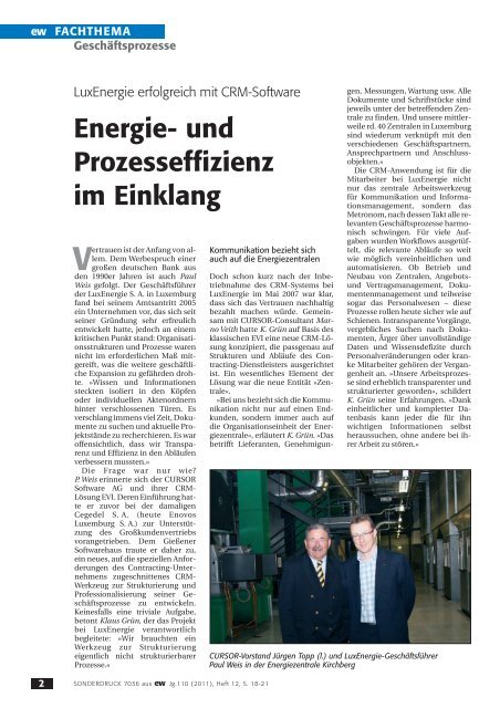LuxEnergie, Energie- und Prozesseffizienz, Referenzbericht, ew 12-2011