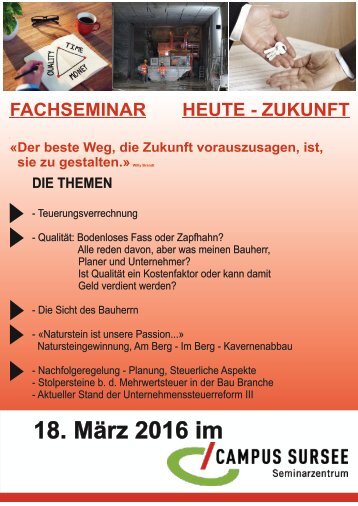 Einladung / Anmeldung Fachseminar Heute-Zukunft 18. März 2016