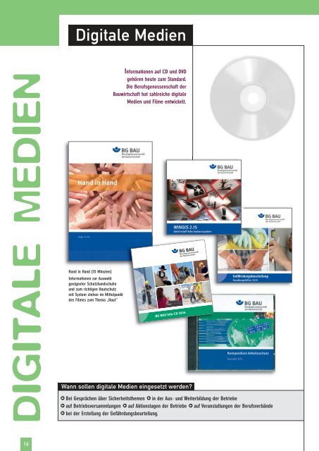 BG BAU-Medienkatalog 2016