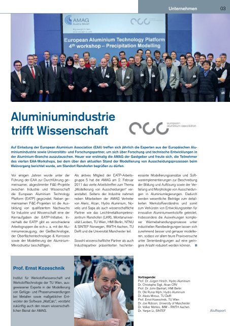 Download gesamter Alu Report 1/2011 - Austria Metall AG