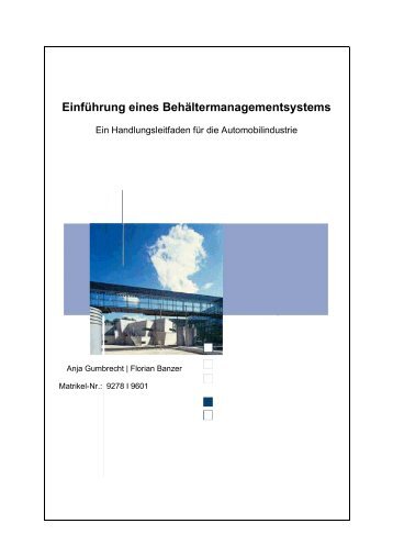 Einführung eines Behältermanagementsystems - Florian Banzer