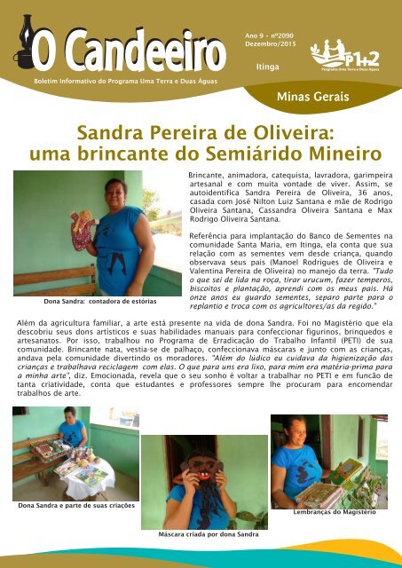 SANDRA PEREIRA DE OLIVEIRA: UMA BRINCANTE DO SEMI?RIDO MINEIRO