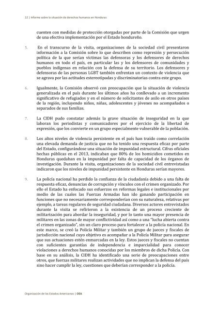 Situación de derechos humanos en Honduras