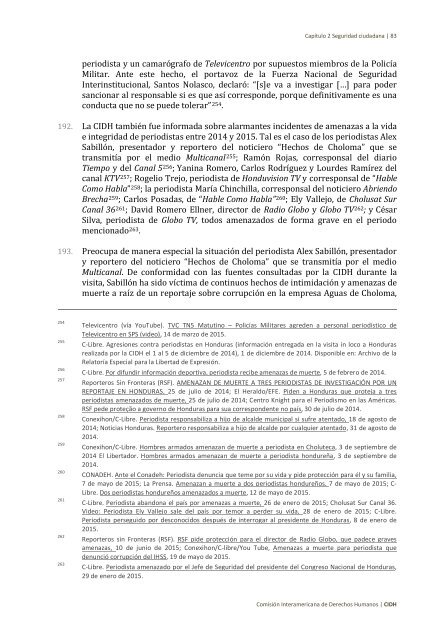 Situación de derechos humanos en Honduras