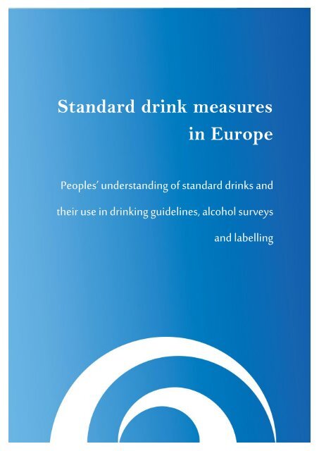 Standard drink measures in Europe