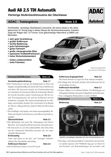 Audi A8 2.5 TDI Automatik - ADAC
