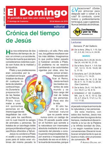 LXXXIII Hoy Crónica del tiempo de Jesús ¿V