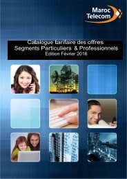 Catalogue tarifaire des offres Segments Particuliers & Professionnels