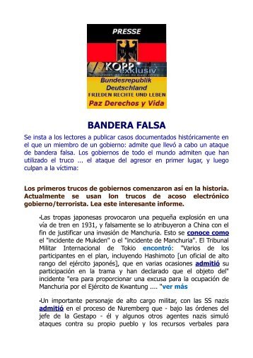 BANDERA FALSA-AUTOATAQUES DE LOS GOBIERNOS Y EL NUEVO ORDEN