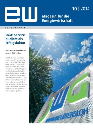 Stadtwerke Gütersloh GmbH, Servicequalität als Erfolgsfaktor, Referenzbericht, ew 10-2014