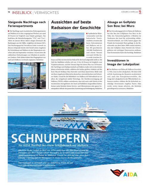 Die Inselzeitung Mallorca März 2016