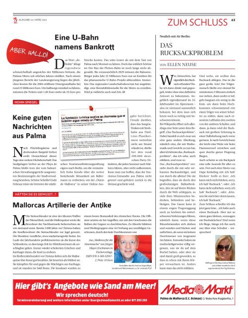 Die Inselzeitung Mallorca März 2016