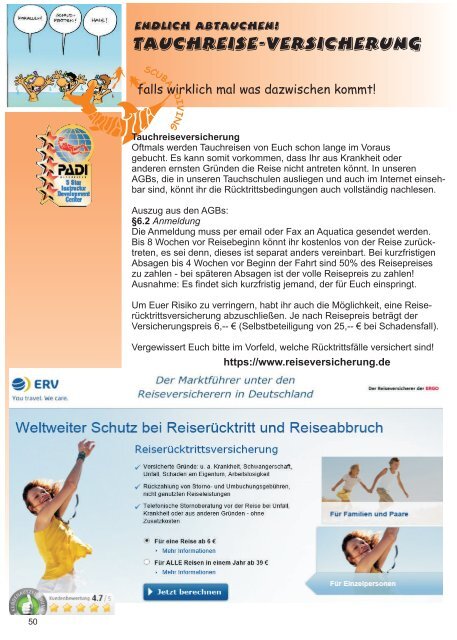 Aquatica Wassersport - Tauchprogramm 2016