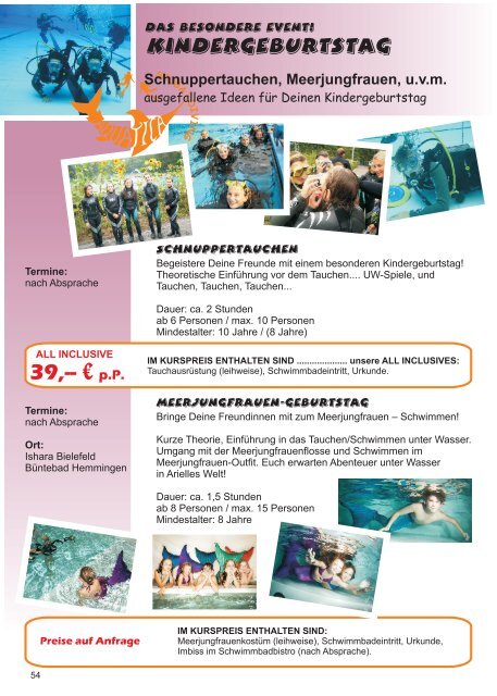 Aquatica Wassersport - Tauchprogramm 2016