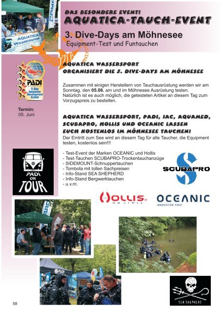 Aquatica Wassersport - Tauchprogramm 2016