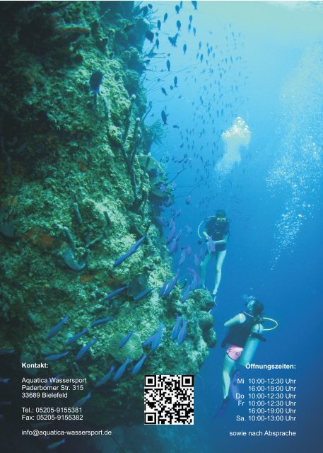 Aquatica Wassersport - Tauchprogramm 2016