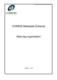 CORDIS Metadata Schema - Europa