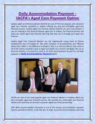 Daily Accommodation Payment - SACFA's Aged Care Payment Option