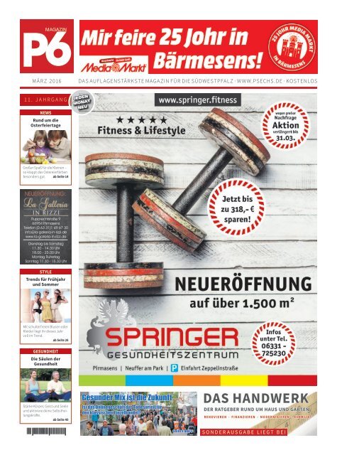 P6 - Magazin für die Südwestpfalz 03/2016