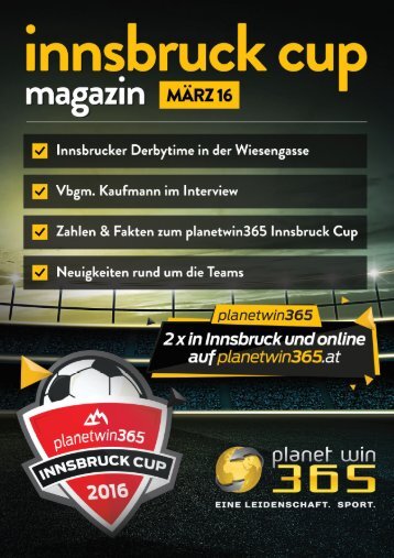 planetwin365 Innsbruck Cup 2016, das Magazin