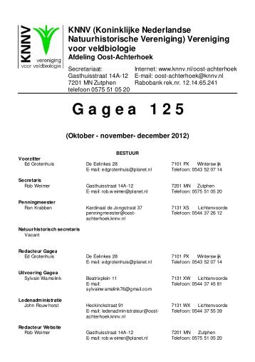 G a g e a 1 2 5 - KNNV Vereniging voor Veldbiologie