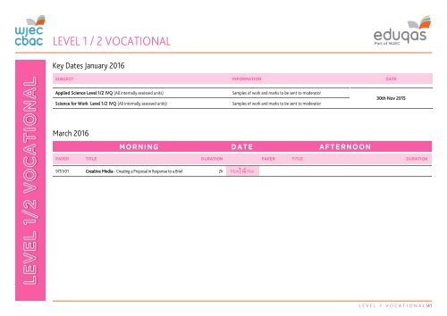 EXAMINATIONS TIMETABLE 2016