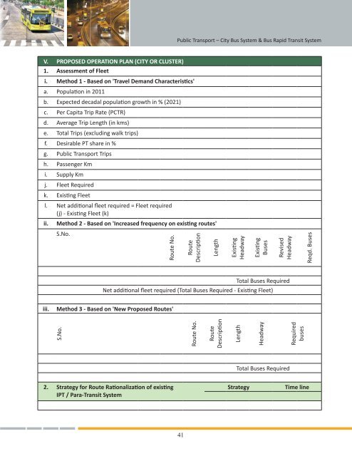 Appraisal Checklist for Urban Transport Projects