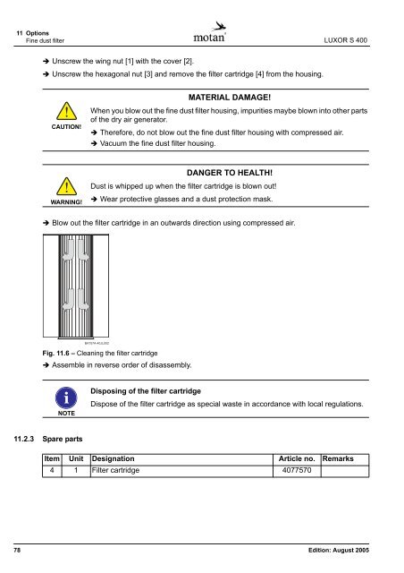 Operating Manual LUXOR S 400