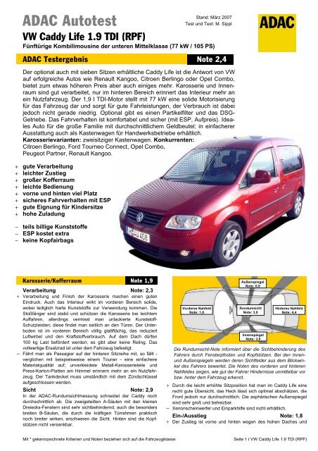 Adac Autotest Seite 1 Ford Galaxy 2 0 Trend Adac Testergebnis Note 2 2 Funfturige Grossraumlimousine Der Mittelklasse 107 Kw 145 Ps Pdf Kostenfreier Download