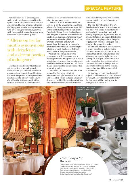 EP Business in Hospitality Issue 48 - January 2014