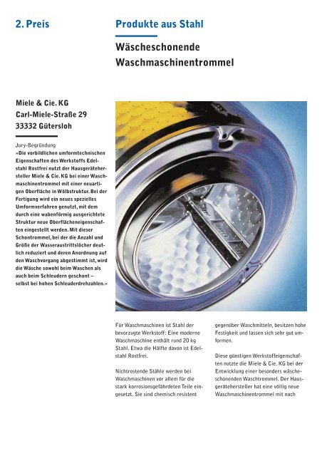 Stahl-Innovationspreis 2003 - Stahl-Informations-Zentrum