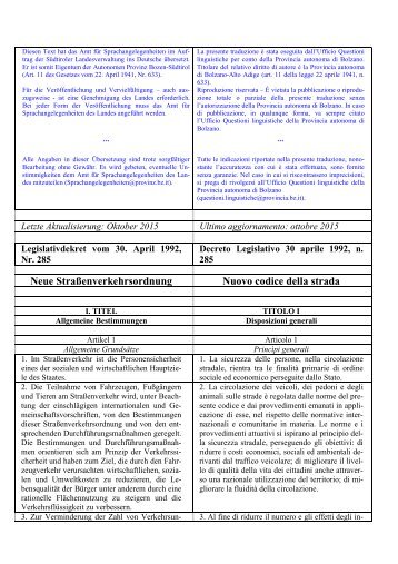 LeglD_1992_285_Strassenverkehrsordnung_Okt_2015