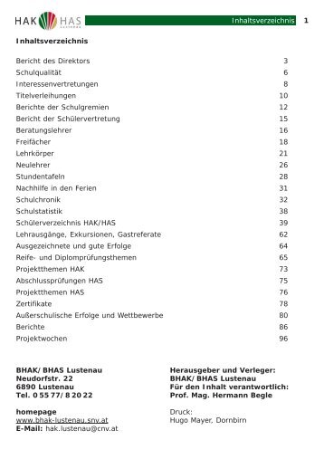 Jahresbericht Schuljahr 2007/2008 - Bundeshandelsakademie und ...