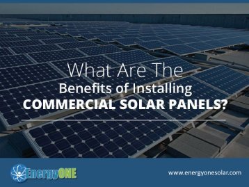 Commercial Benefits of Installing Solar Energy Panels