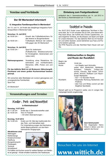 Heimatspiegel Wethautal - Verbandsgemeinde Wethautal