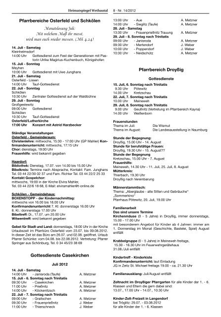 Heimatspiegel Wethautal - Verbandsgemeinde Wethautal