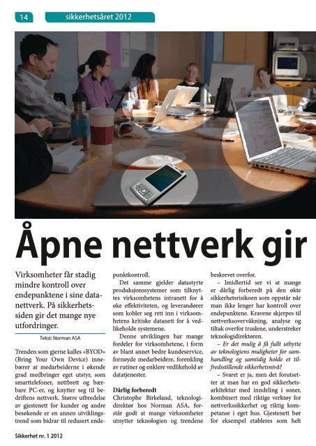 Sikkerhet nr. 1 / 2012