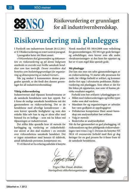 Sikkerhet nr. 1 / 2012