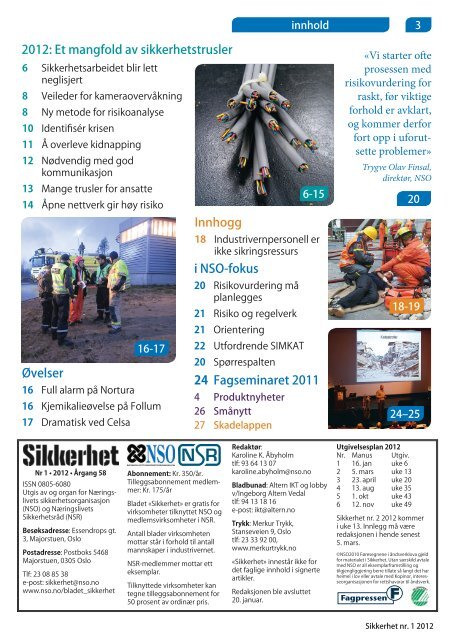 Sikkerhet nr. 1 / 2012
