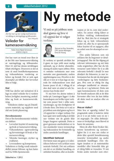 Sikkerhet nr. 1 / 2012