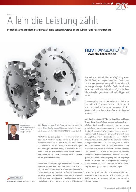 Logistik Special - Wirtschaftsjournal