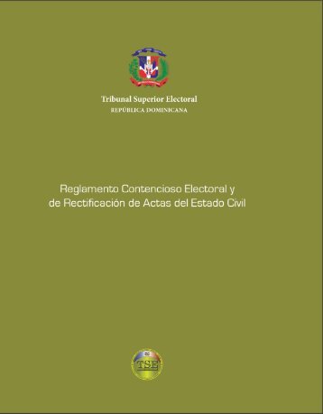 Reglamento Contencioso Electoral y de Rectificación de Actas del Estado Civil