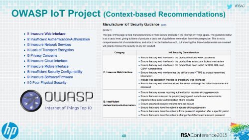 Using the OWASP IoT Top 10