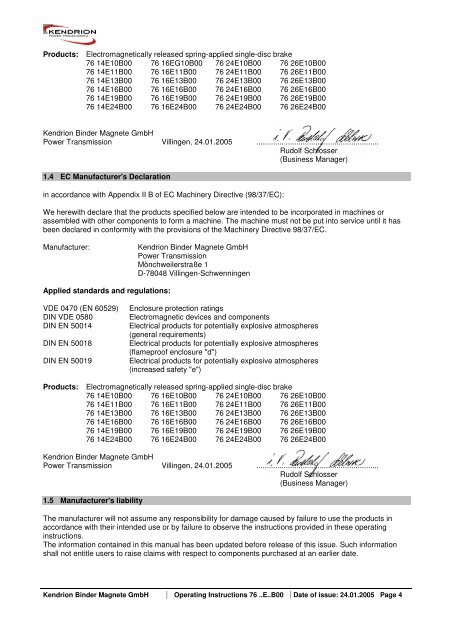 Kendrion Binder Magnete GmbH Power Transmission - binder.co.za