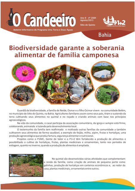 Biodiversidade garante a soberania alimentar de fam?lia camponesa