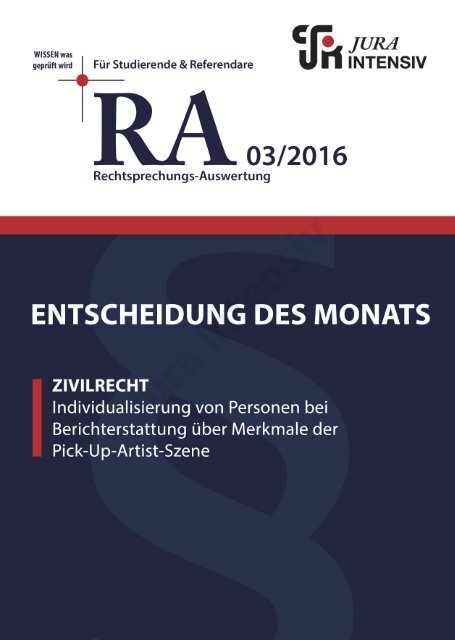 RA 03/2016 - Entscheidung des Monats